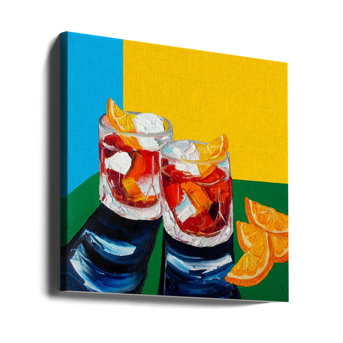 Negronis No2 Square Canvas Art Print