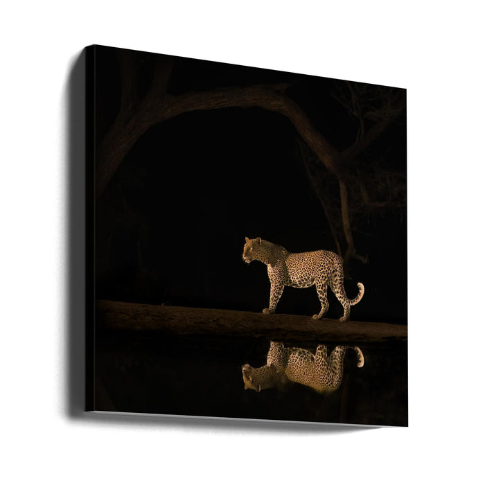 Inverted reflection in water Square Canvas Art Print