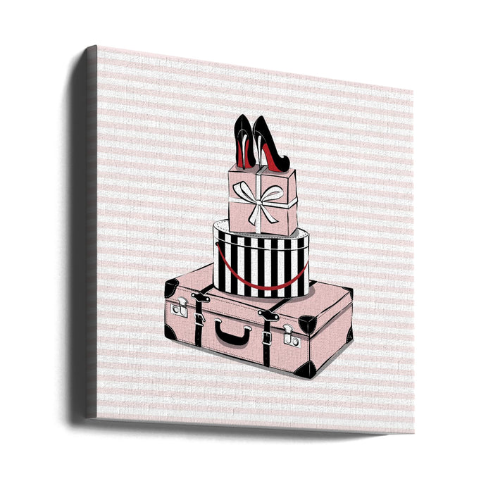 Stylish Travels Square Canvas Art Print