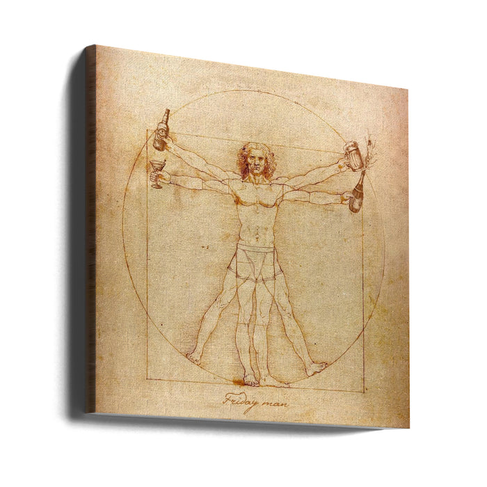 Friday Man Square Canvas Art