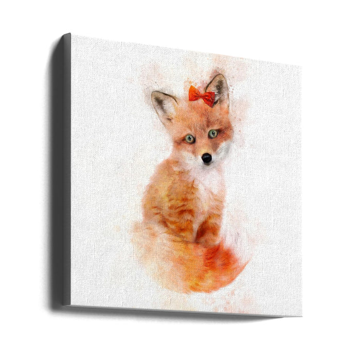 Baby Fox Square Canvas Art