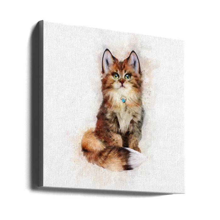 Baby Cat Square Canvas Art