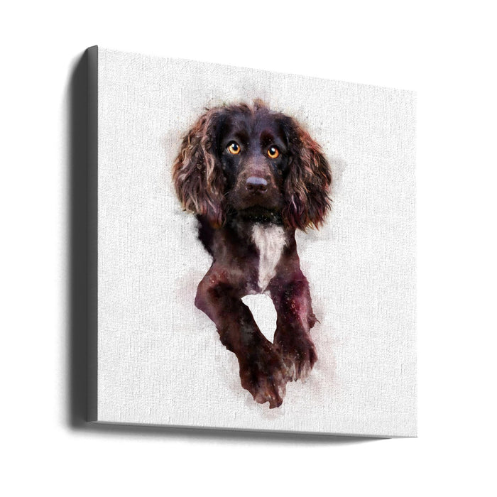 Baby Puppy Square Canvas Art Print