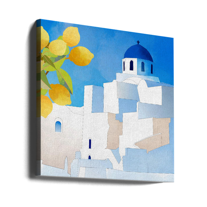 Santorini Neu Square Canvas Art Print