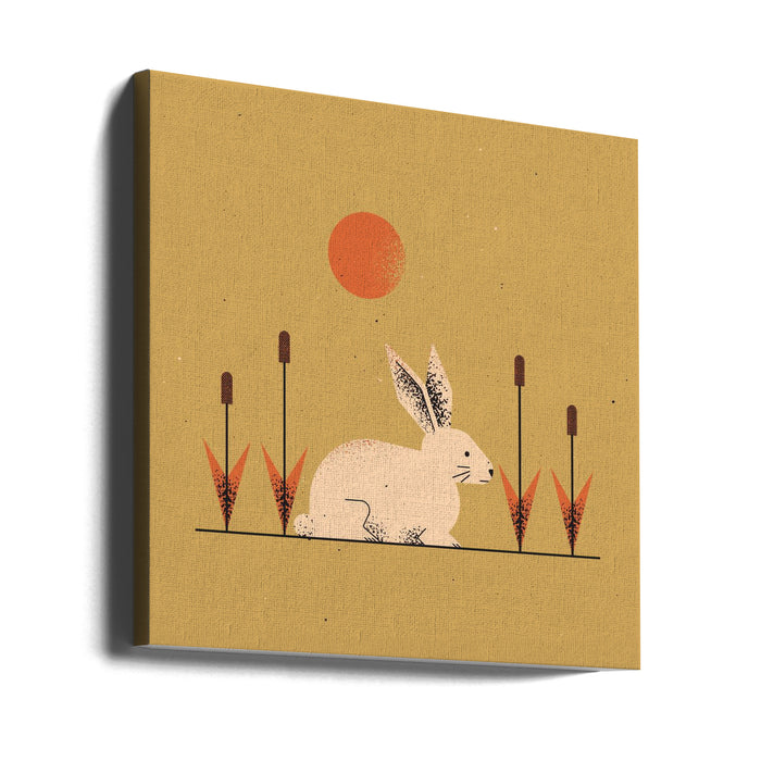 White Rabbit Square Canvas Art Print