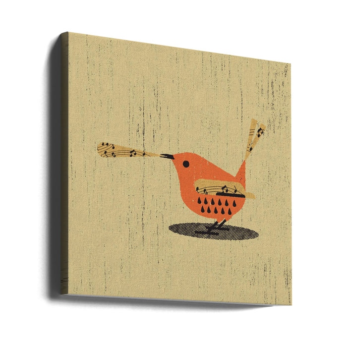 Singing Bird Square Canvas Art Print