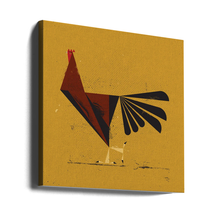 Rooster Square Canvas Art Print