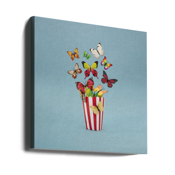 Popflies Wide Square Canvas Art Print