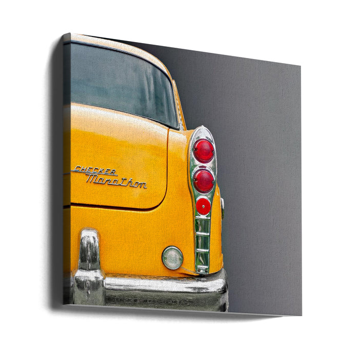 The Yellow Cab Square Canvas Art