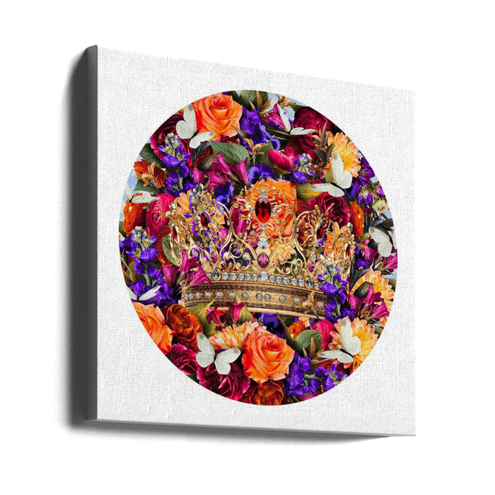 Destiny Blooms &amp; Crown Square Canvas Art Print