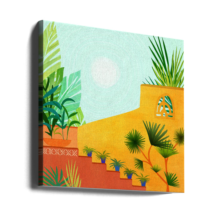 Colorful Garden Square Canvas Art Print