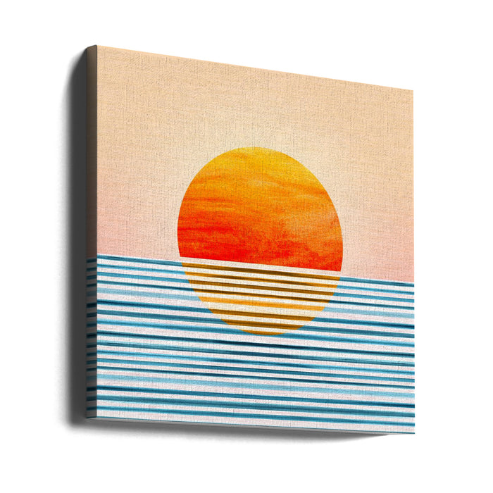 Minimalist Sunset 2 Square Canvas Art Print