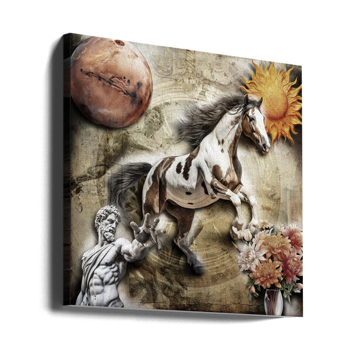 Horse art 3 Square Canvas Art Print