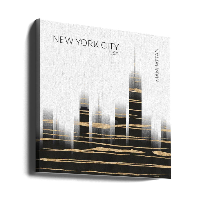 Urban Art NYC Skyline Square Canvas Art Print