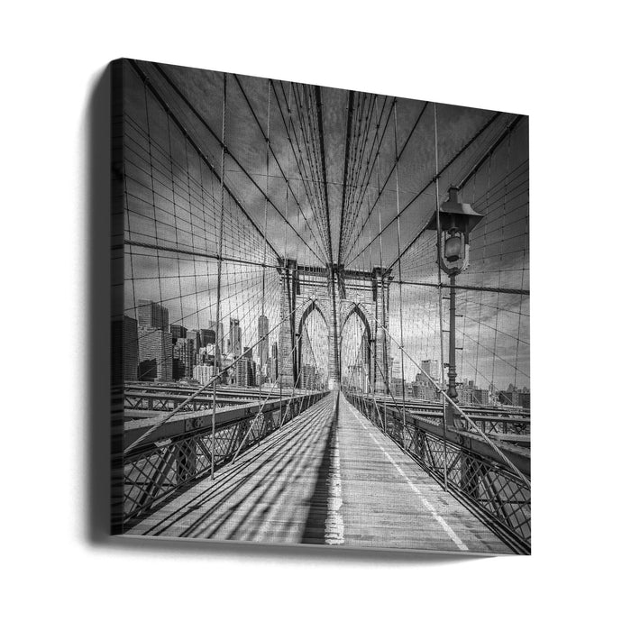 NYC Brooklyn Bridge Square Canvas Art Print