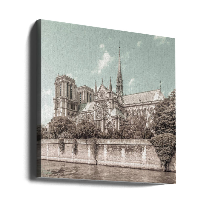 PARIS Cathedral Notre-Dame | urban vintage style Square Canvas Art