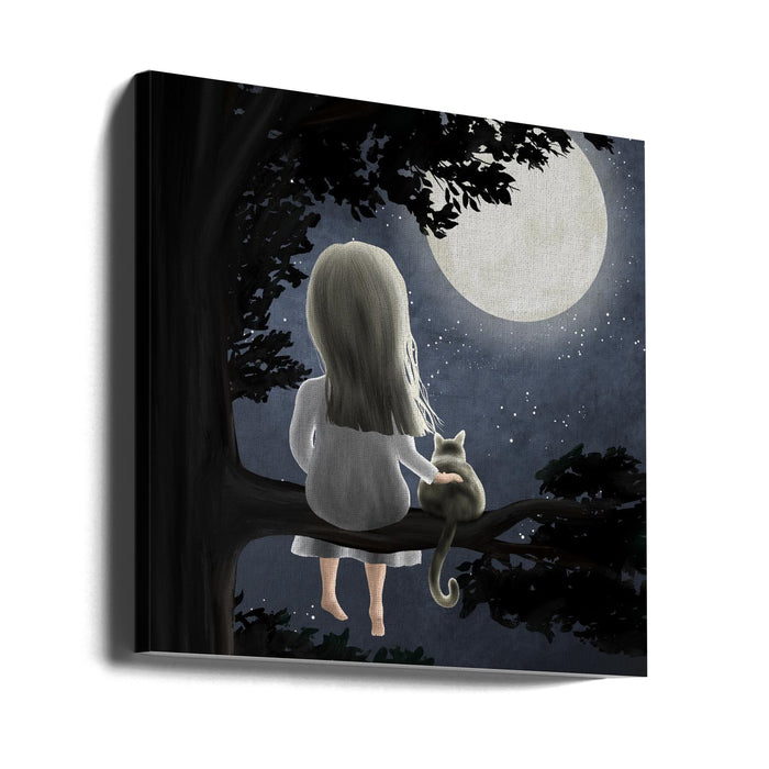 Under the moon Square Canvas Art Print