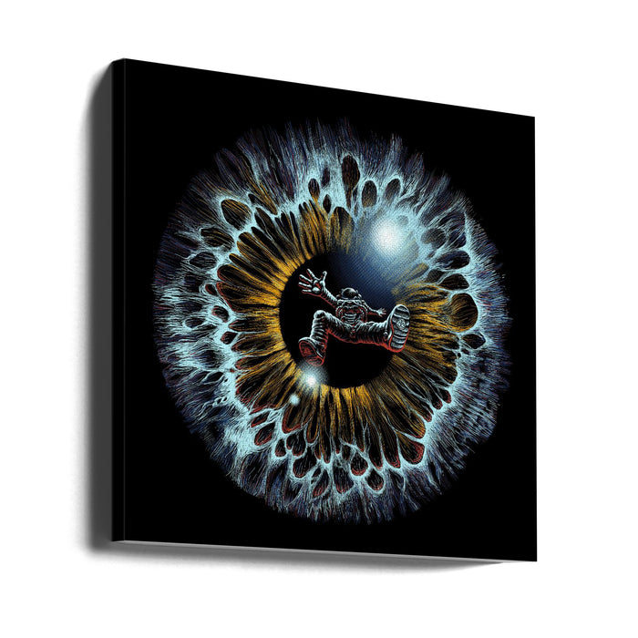 Lost In Your Eye Cosmic Square Canvas Art Print