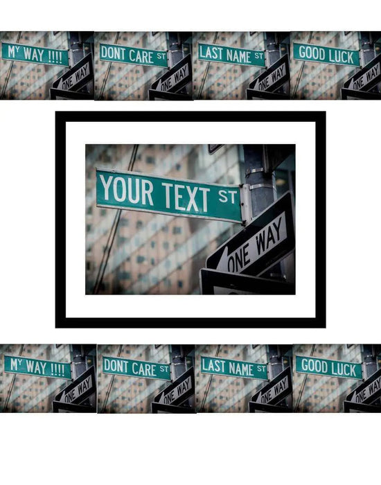 Custom Personalized Green Street Sign Framed art print Picture Frame Store New Jersey