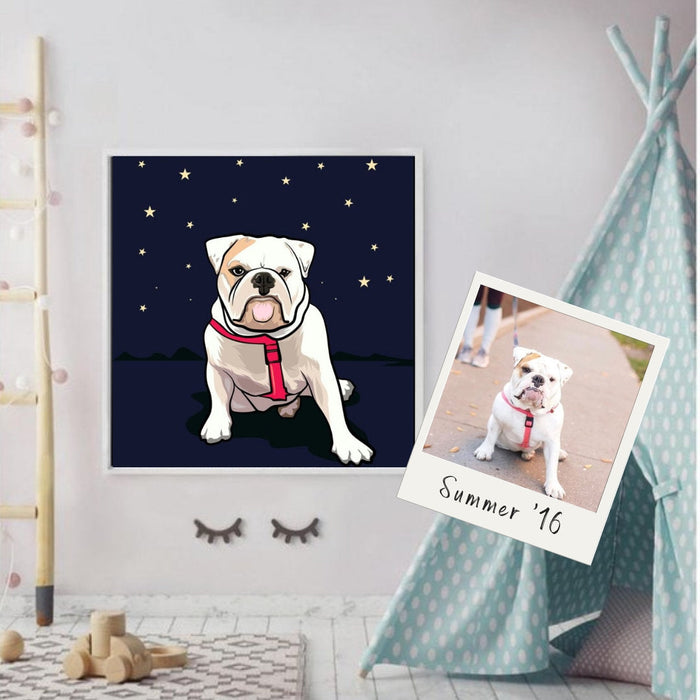 Pet portrait wall art dog mom 