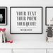 framed Custom poster art print with your text quote or phrase