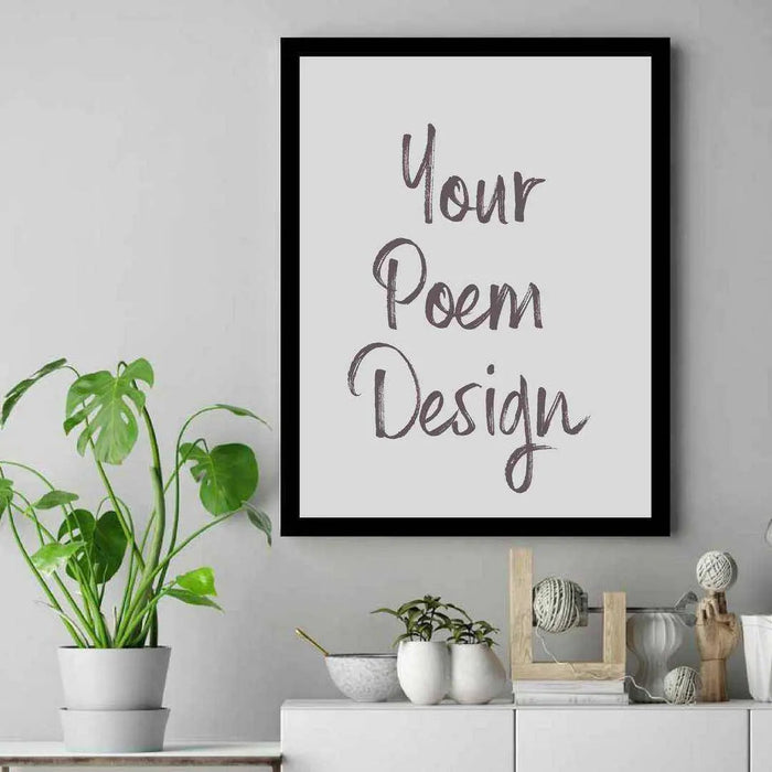 Custom Poster print with your text art framed