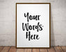 Custom typography Framed wall art poster print