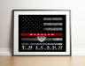 Firefighter thin red Line flag Fireman Sign Firefighter Gift