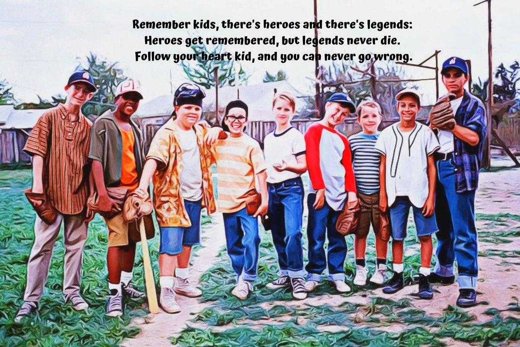  Inspirational quote Sandlot movie poster Baseball Gift framed art