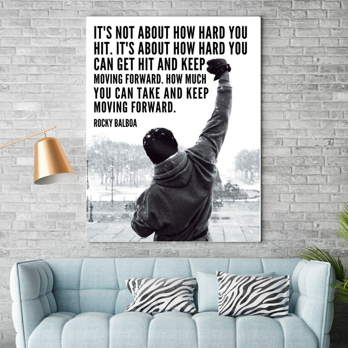 Rocky Balboa Quote Black Frame wall art or canvas prints Art Pr