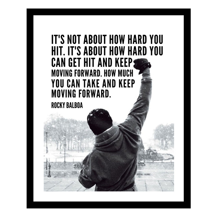 Rocky Balboa Quote Black Frame wall art or canvas prints Art Pr