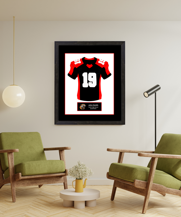 Wisconsin High School Football Jersey Frame Print Senior Night Gift 