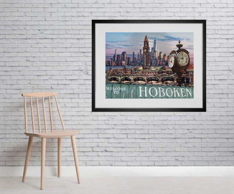 Hoboken NJ Wall Art Print Framed  Hoboken New Jersey art