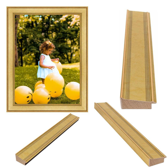 Gold Picture Frame Modern Contemporary with Copper line - Framing - Modern Memory Design Picture frames - New Jersey Frame shop custom framing