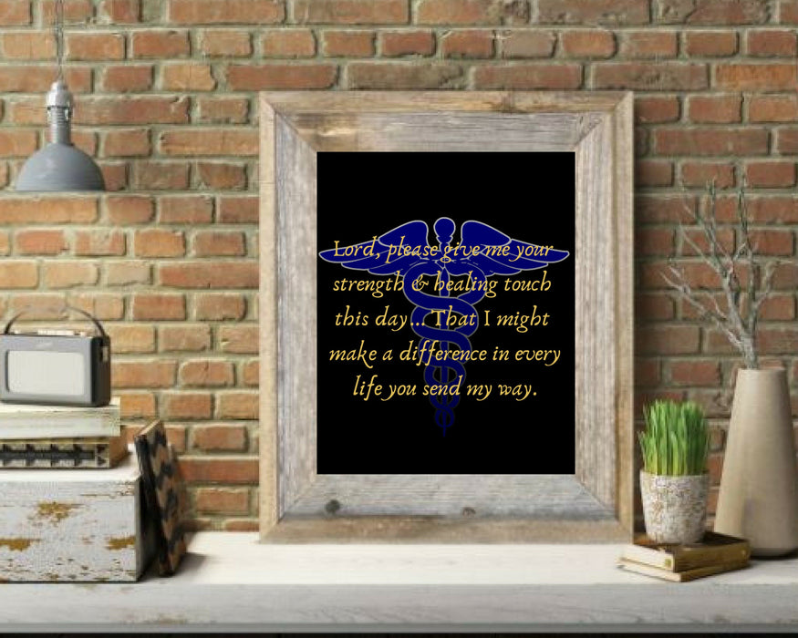 Sign for Nurse Prayer Wall art décor frame