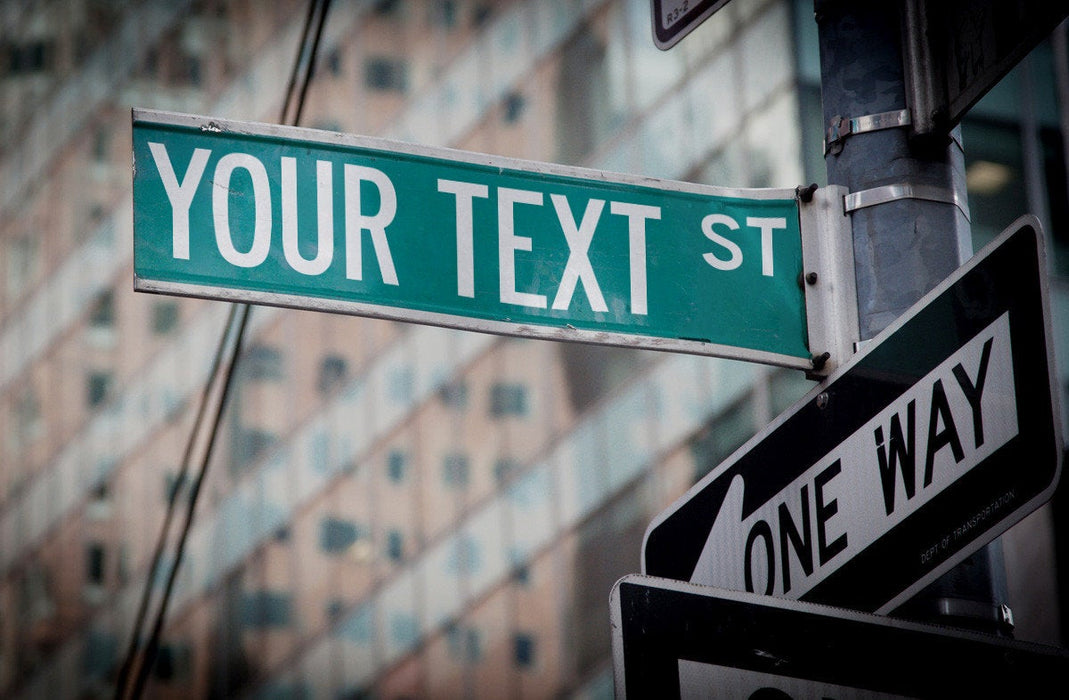 Green Street Sign with name wall art personalized