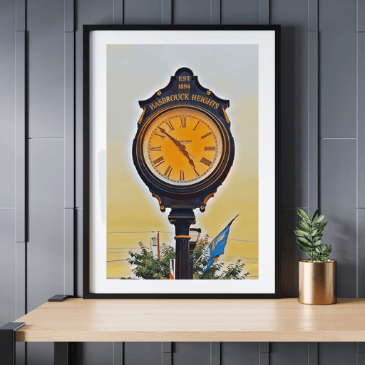 Hasbrouck Heights, New Jersey Clock Abstract Framed Art - Modern Memory Design Picture frames - New Jersey Frame shop custom framing