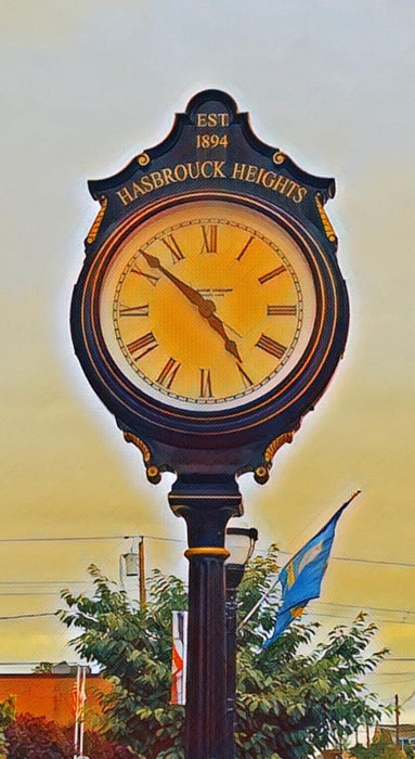 Hasbrouck Heights, New Jersey Clock Abstract Framed Art - Modern Memory Design Picture frames - New Jersey Frame shop custom framing