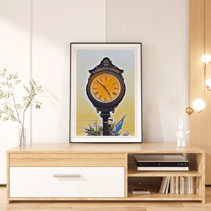 Hasbrouck Heights, New Jersey Clock Abstract Framed Art - Modern Memory Design Picture frames - New Jersey Frame shop custom framing