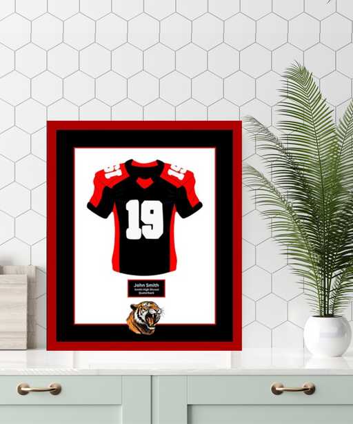 New Jersey High School Football Jersey Frame Print Senior Night Gift 