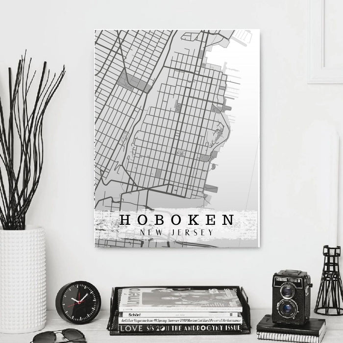 Hoboken map Wall Art Print Framed  Hoboken New Jersey art