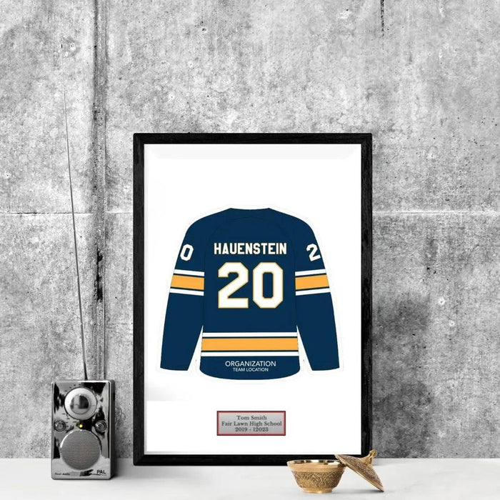 Hockey college Senior Award Night Gift Idea - Jersey Print Frame - Modern Memory Design Picture frames - New Jersey Frame shop custom framing