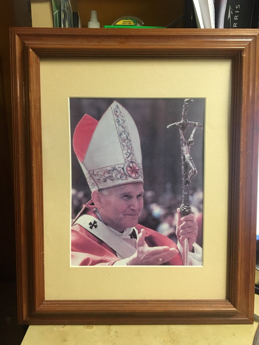  Jon Paul II picture frame photograph wall art catholic pope 