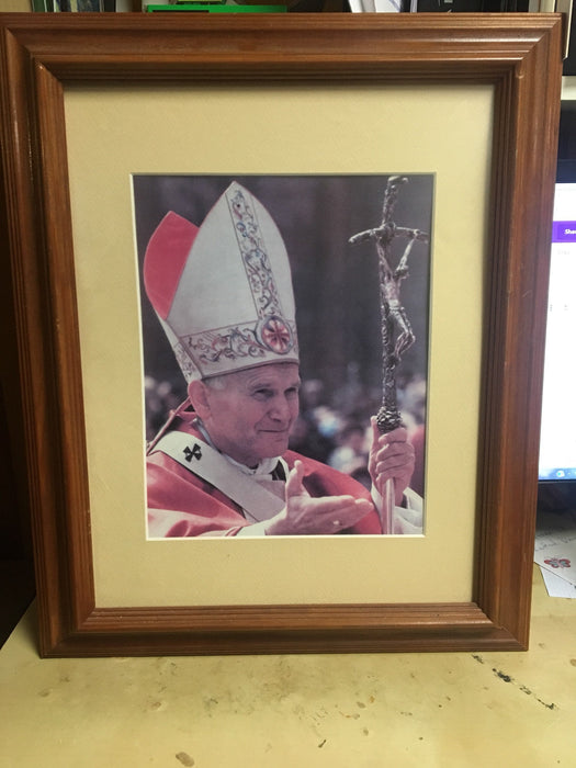  Jon Paul II picture frame photograph wall art catholic pope 