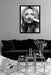 Mustache Kate Moss Fashion poster black and white framed canvas