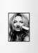 Kate Moss Mustache poster print fashion art décor canvas frame