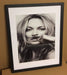 Kate Moss Mustache poster print fashion art décor canvas frame