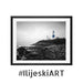 Lighthouse art  Black and white Art Print of lighthouse