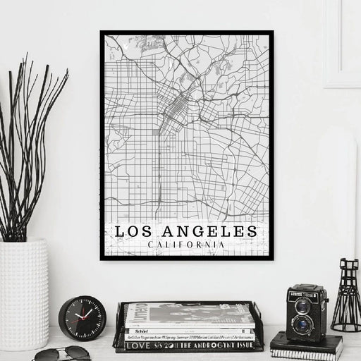 Los Angeles map Wall Art Print Framed  California