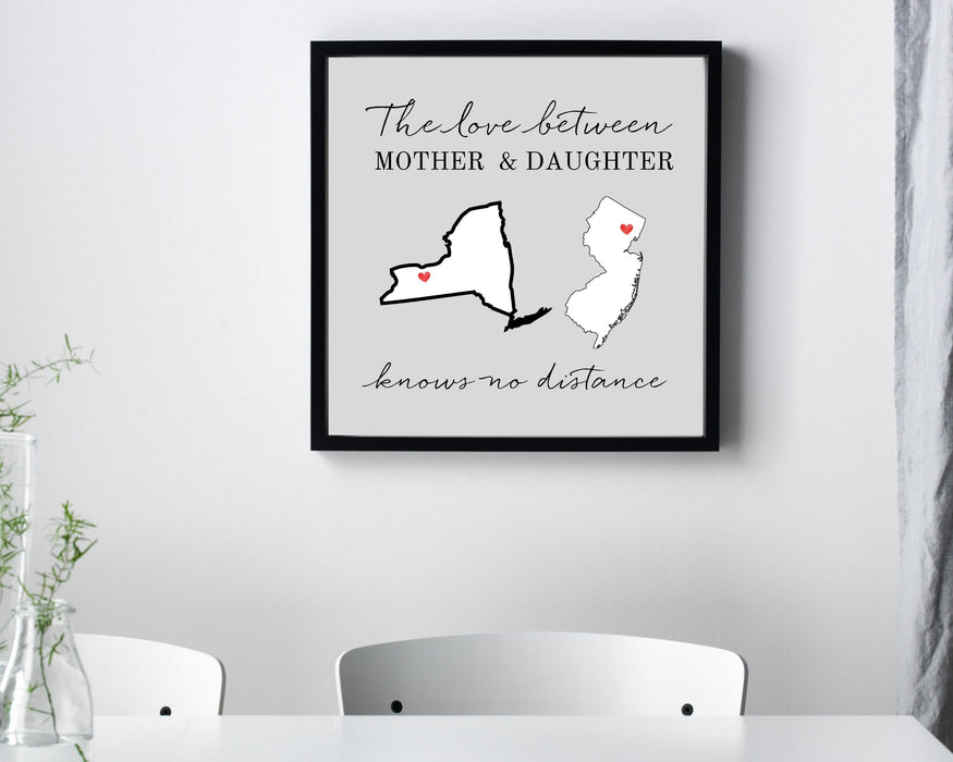 Mother Daughter No distance between us wall art picture frame